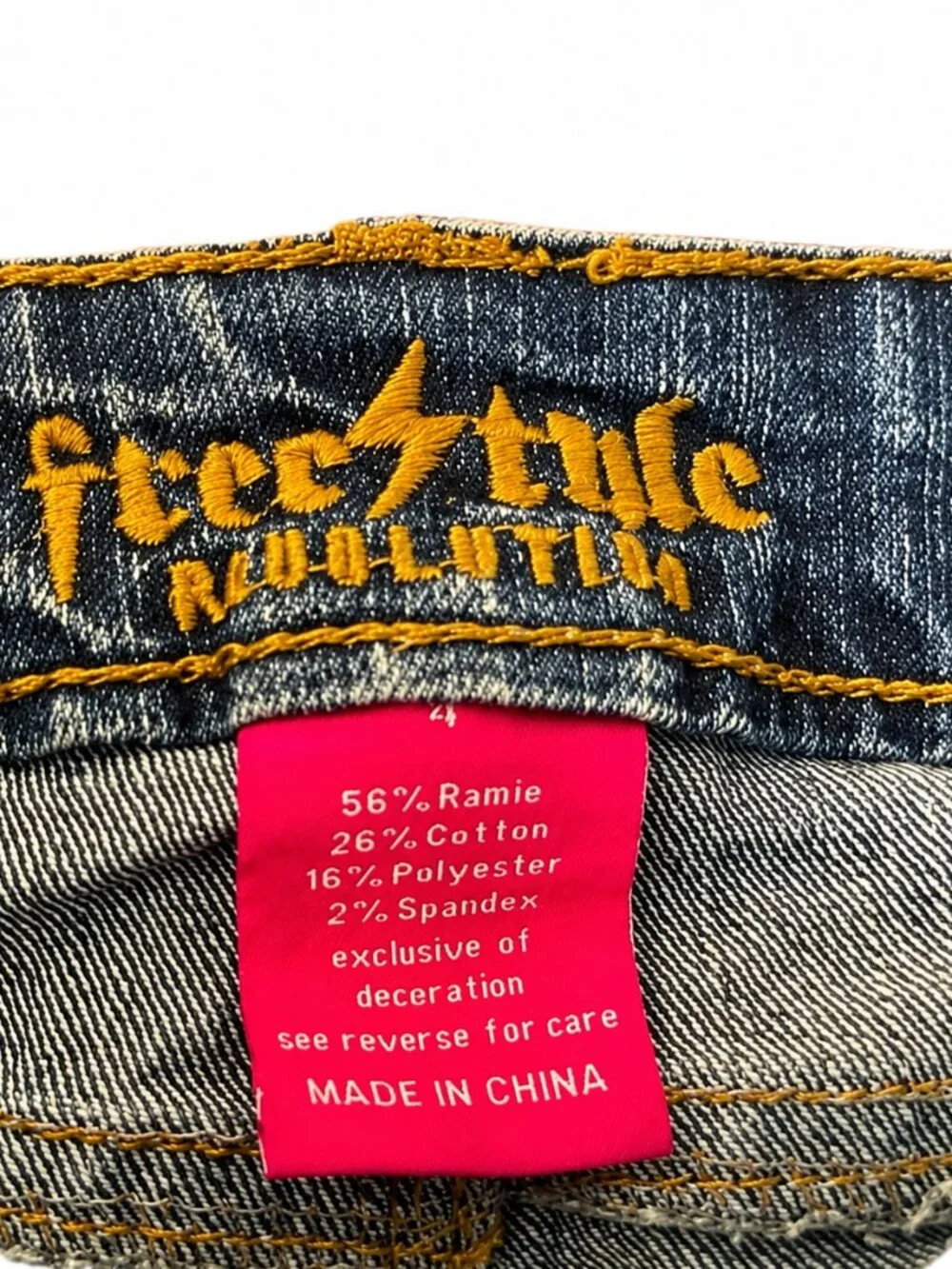 Freestyle Revolution Girls Shorts Size 4 Colorful Embroidered Medium Wash Demin